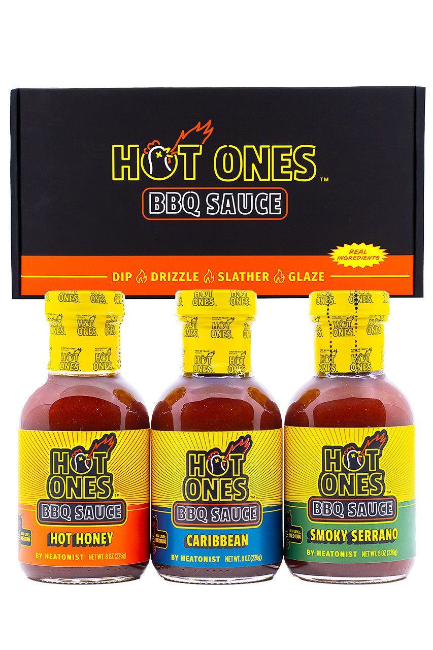 Hot Ones BBQ Trio Pack (Hot Honey / Caribbean / Smoked Serrano) D1
