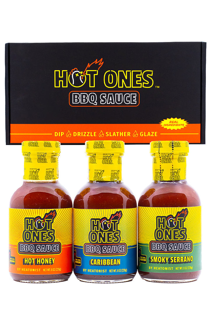 Hot Ones BBQ Trio Pack (Hot Honey / Caribbean / Smoked Serrano) U7